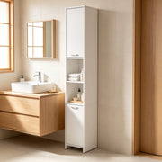 Tall Bathroom Storage Cabinet Freestanding Slim Bathroom Cabinet Cupboard White