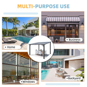3 x 3m Wall Mounted Pergola Outdoor Aluminium Gazebo Patio Lean to Awning Deck