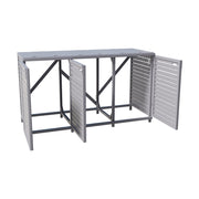 Wooden Triple Wheelie Bin Storage Store Outdoor Garden Rubbish Dustbin Shed UK