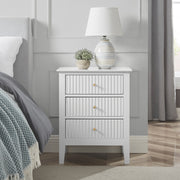 Pair of 3 Drawer Bedside Tables - Hales White Range modern bedroom furniture set