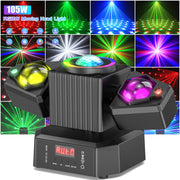 105W Moving Head Party Light Rotating Disco Ball Laser Beam Strobe Remote DMX