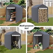 3ftx5ft Garden Shed Storage Shelter Bicycle Tent Bike Log Store Equipment Cover