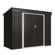 Garden Shed Pent Roof 4X8FT Metal Free Foundation Base Storage House Anthracite