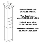 Slimline Freestanding Bathroom Tallboy – White Tall Storage Cabinet
