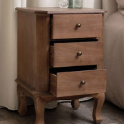 Dark Wood 3 Drawer Bedside Table Home Furniture
