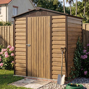 4 x 6ft Metal Garden Shed Galvanised Outdoor Storage House with Lockable Door