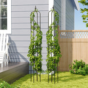 1x,2x Outdoor Garden Metal Obelisk Climbing Plant Support Frame Trellis 1.7M