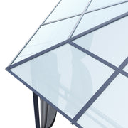 3.8m Hexagon Gazebo with Curtains & Polycarbonate Roof Outdoor Garden Pavilion