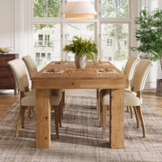 63-Inch Modern Solid Wood Dining Table Rectangular Kitchen Table for 4-6 Person