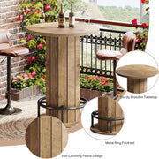 Industrial Round Bar Table, 39.4