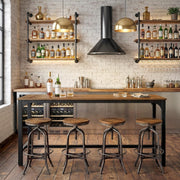 70.9'' Rectangular Bar Table Modern Counter Height Pub Table with Metal Footrest