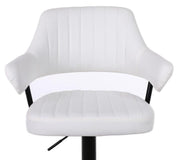 SET OF 2 PLUSH BAR STOOLS, GAS LIFT, BREAKFAST KITCHEN BAR PADDED ARMS & BACK