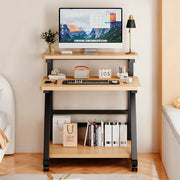 Computer Desk w/ Bottom Shelf,Rolling Study Desk PC Laptop Table for Home Office