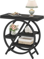 Industrial End Table for Living Room, 3-Tier Narrow Sofa Side Table with Storage