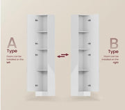 190cm High Gloss Slimline Bathroom Tallboy Free Standing Cabinet Tall Storage