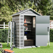 PLASTIC SHED OUTDOOR STORAGE SHEDS UTILITY HOUSE GARDEN TOOLS BOX LOCKABLE 4X3FT