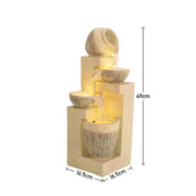 Solar Powered Garden Water Feature Outdoor Water Fountain Cascade with LED Light
