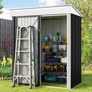 Lockable Metal Garden Storage Shed Outdoor Storage House Tool Sheds Shelf 5x3FT