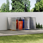 Wooden Triple Wheelie Bin Storage Store Outdoor Garden Rubbish Dustbin Shed UK