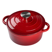 26cm Cast Iron Casserole Dish Pot w/Lid Dutch Oven 5L Enameled Stew Pot Stockpot