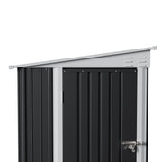 6 x 4 FT Garden Storage Shed Lean to Metal Outdoor Tool House with Lockable Door