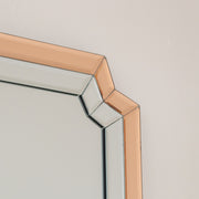 Rectangle Pink Glass Art Deco Wall Mirror 60cm x 100cm coloured glass vintage