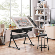 Yaheetech Art Drawing Desk Wood Drafting Table for Adults Artist Craft Tabletop