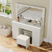 Dressing Table With Drawers Mirror Stool Set Makeup Desk Vanity Table Bedroom