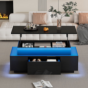 Lift Top Coffee Table !SALE! Black High Gloss LED Storage Drawers Living Room