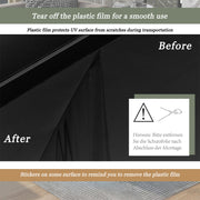 Square Coffee Table Black High Gloss Wooden Centre Tea Table with LED RGB Lights