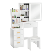 Dressing Table With Drawers Mirror Stool Set Makeup Desk Vanity Table Fytvldrlkj