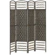 6 Panel Room Divider Folding Privacy Screen with Pine Wood Frame Refurbished