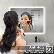 Illuminated Bathroom Mirror With LED light Bluetooth Shaver Socket Demister