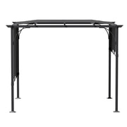 Garden Pergola Retractable Roof Canopy 3x3m Roll Up Side Outdoor Gazebo Shelter