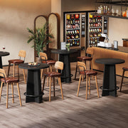 37.4'' Tall Round Bar Table Industrial Wooden Bistro Pub Table for Home Bars