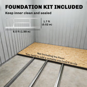 7 x 4ft Garden Shed Storage with Foundation Kit and Vents, Green