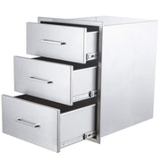 47x47x62cm Kitchen Patio Mount 3-Drawer Stainless Steel Storage Cabinet BBQ