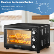 OYAJIA Mini Oven Toaster Grill Tabletop Compact Portable Baking Cooker 28L 1500W