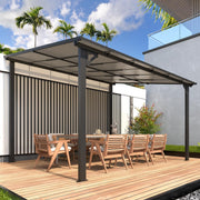 3 x 3m Wall Mounted Pergola Outdoor Aluminium Gazebo Patio Lean to Awning Deck