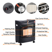 4.2Kw Portable Indoor Heater Butane Fire Calor Gas Cabinet With Regulator Hose