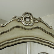 Double mirrored wardrobe painted distressed silver hanging rail bedroom french
