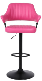 SET OF 2 PLUSH BAR STOOLS, GAS LIFT, BREAKFAST KITCHEN BAR PADDED ARMS & BACK