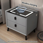 Smart Bedside Table with Light Phone Charging Modern Bedroom Furniture 2 Drawers