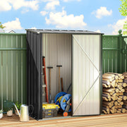 5ft x 3ft Outdoor Storage Shed w/ Lockable Door for Garden, Black