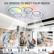 Smart Ceiling Fan with Lights Reversible Dimmable LED Ceiling Light Fan & Remote
