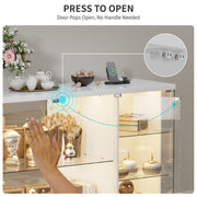 Lockable Glass Display Cabinet 3-Colour LED Lighting for Figures Collectibles