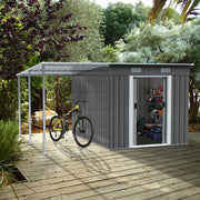 9 X 5.5ft Large Metal Shed Outdoor Garden Tools Storage House with 2 Door Window
