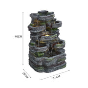Solar Power Water Fountain Feature LED Lights Outdoor Garden Stone Statues Decor