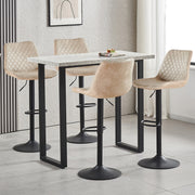 4PCS Swivel Bar Stools Velvet/Faux Suede Breakfast Adjustable Height Bar Chair