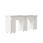 Pro Double Manicure Table Salon Nail Art Station Beauty Desk with Dust Collector